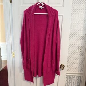 Fever Women's Fuchsia Oversized Cardigan Sweater